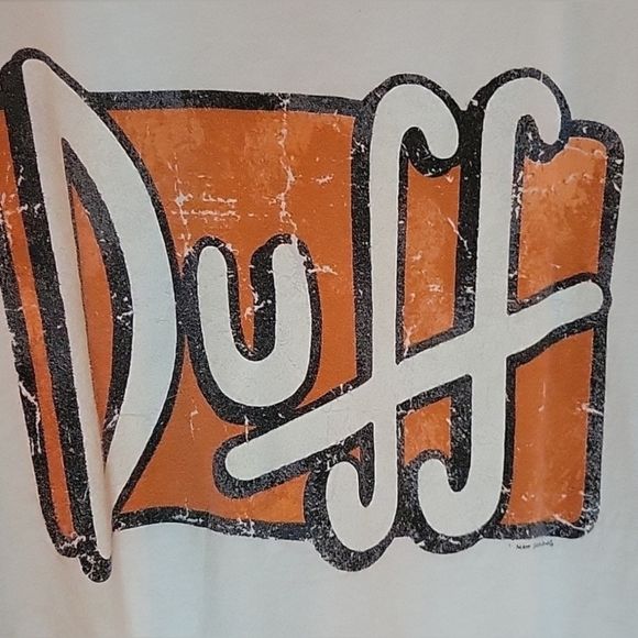 The Simpsons Duff Beer Distressed White Tank Top, Size Small - Picture 4 of 5